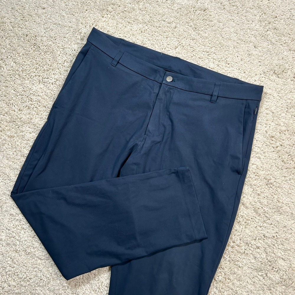 Lululemon Commission Pants 38X30 Navy Blue Classic Fit Warpstreme LM5BDJS.03